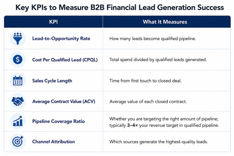 B2B Financial Lead Generation KPI Dashboard