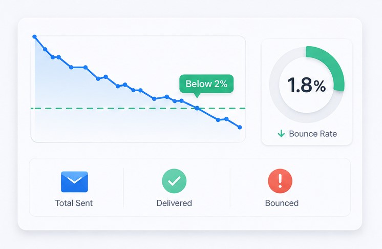 Bounce email below 2%